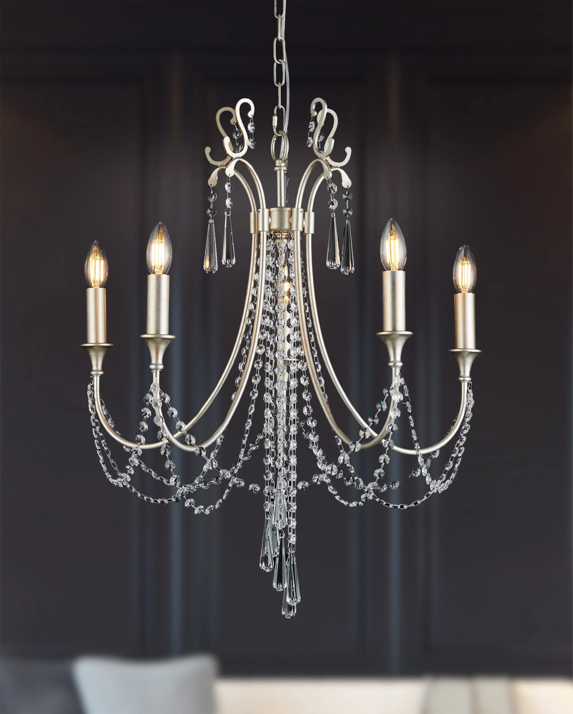 Celine Crystal Ceiling Lights Diyas Multi Arm Crystal Fittings